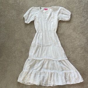 Betsy Johnson White Puff Sleeve Maxi Dress Size XS